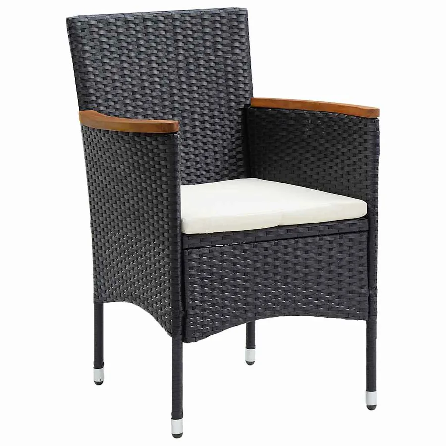 Ensemble de salle à manger pour jardin 9 pcs Noir polyrotin - 6