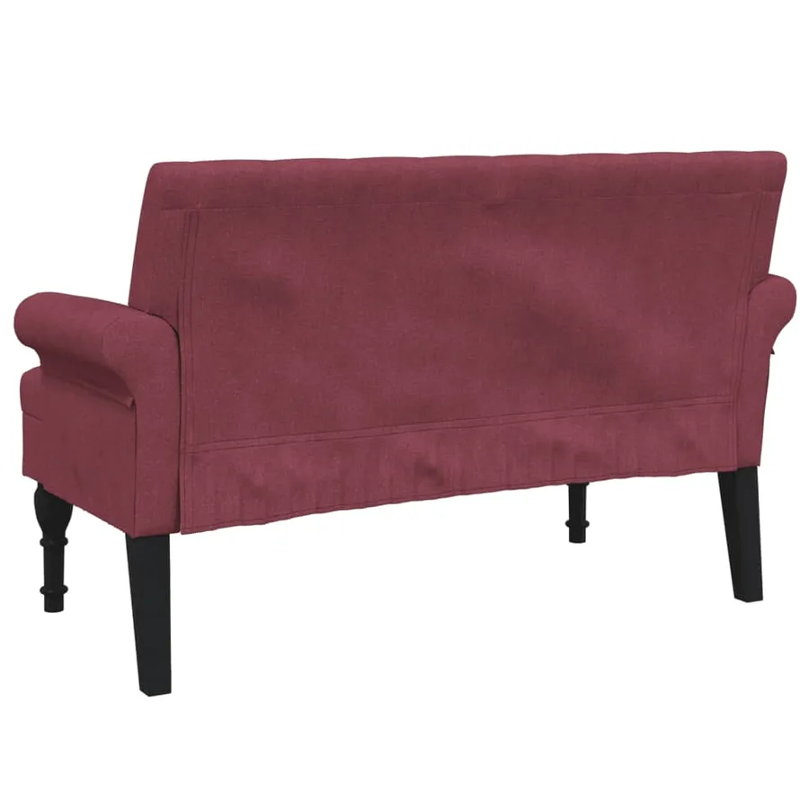 Banc avec dossier rouge bordeaux 120x62x75,5 cm tissu - 5