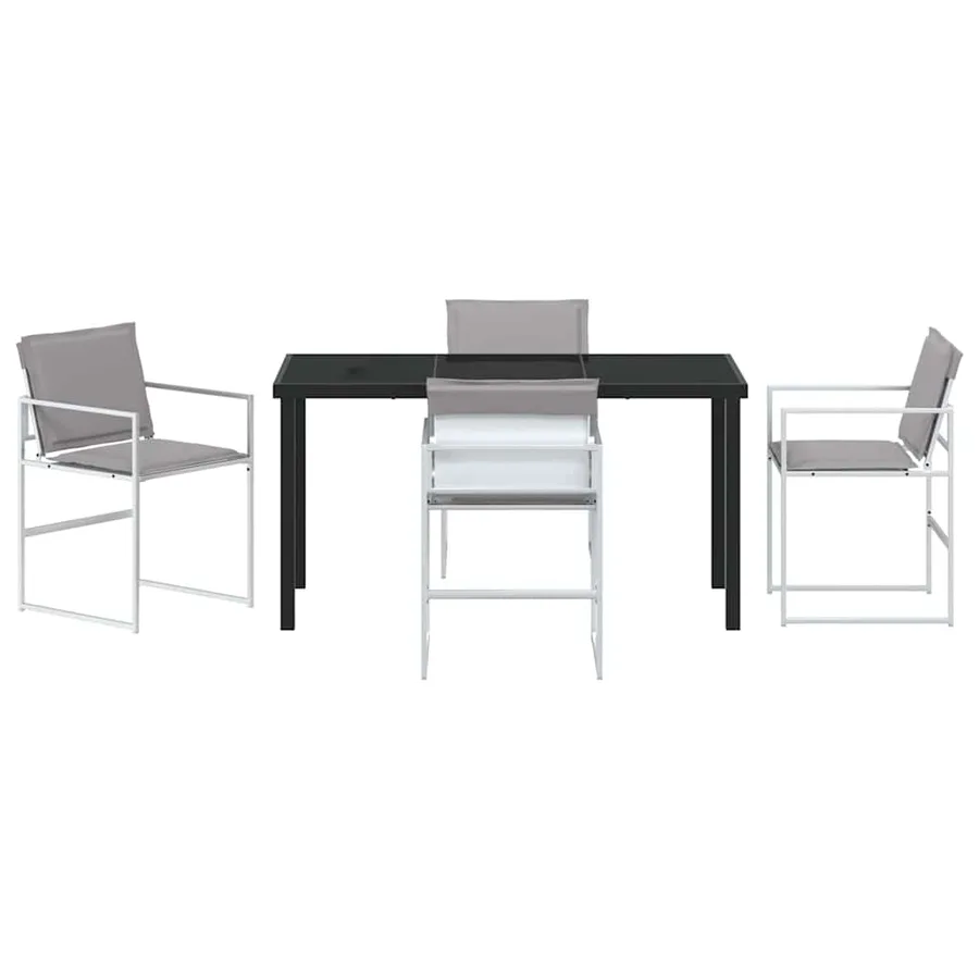 Ensemble de salle à manger pour jardin 5 pcs Blanc - 7