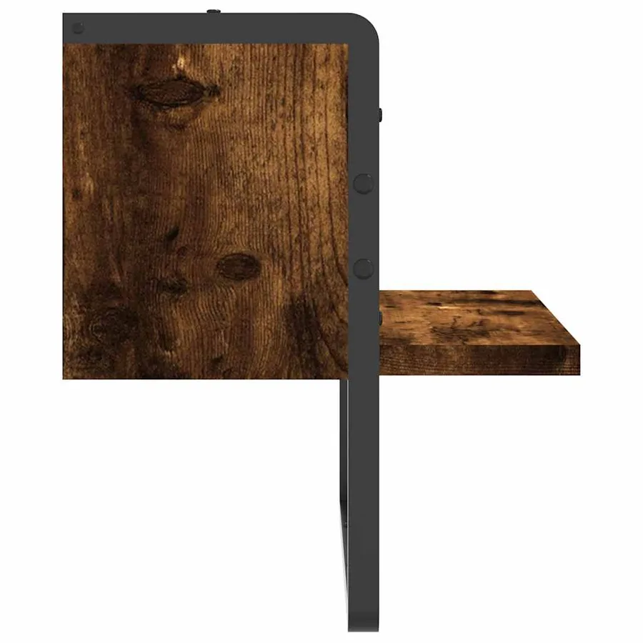 Étagère murale avec barre chêne fumé 30x25x30 cm - 5