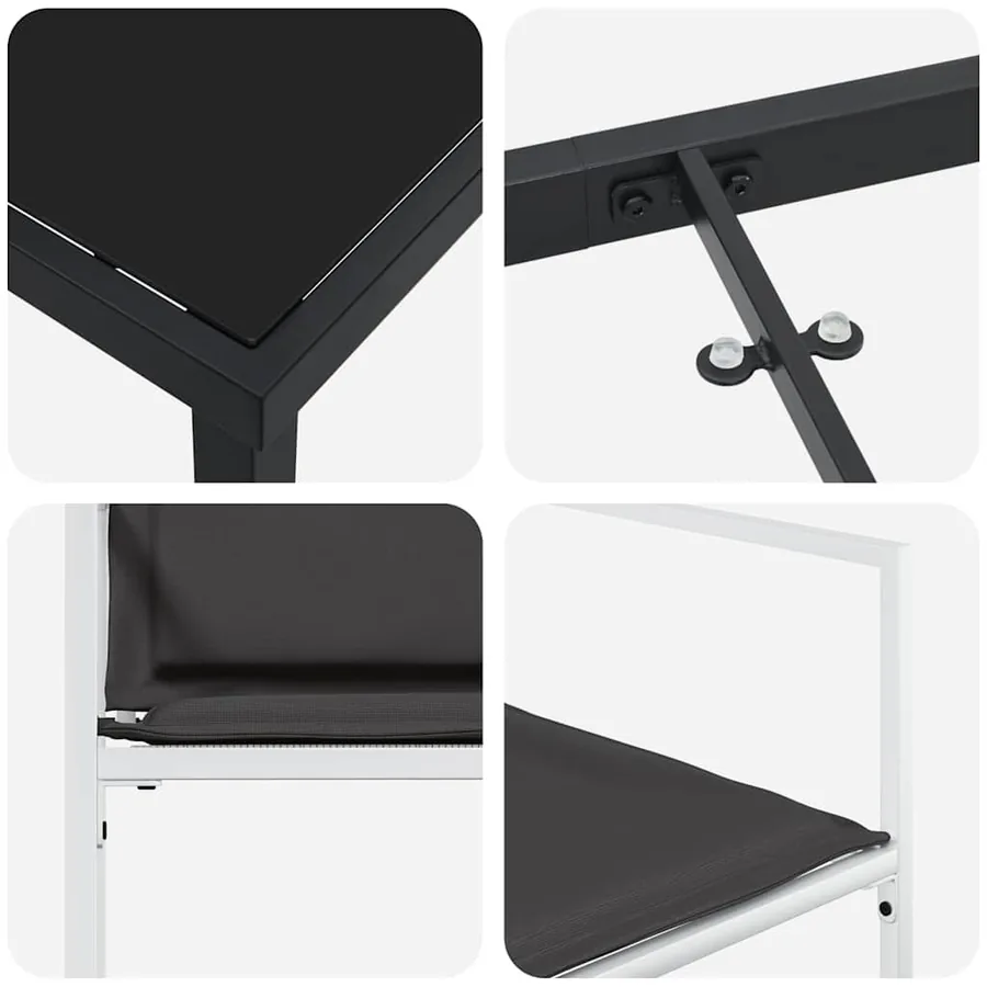 Ensemble de salle à manger pour jardin 9 pcs Blanc - 9