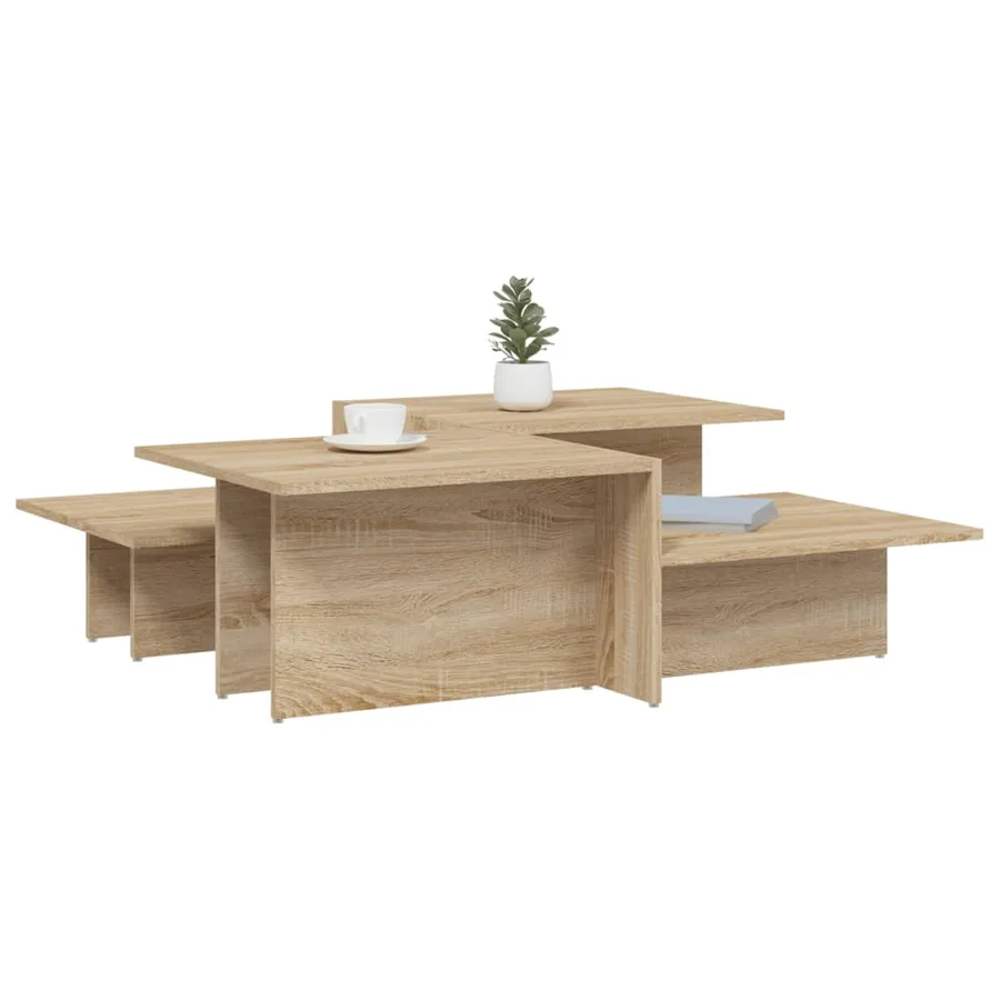 Tables basses 2 pcs Chêne sonoma Bois d'ingénierie - 3