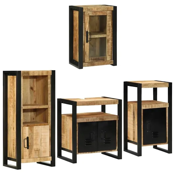 Ensemble de mobilier de salle de bain Montage mural 4 pcs