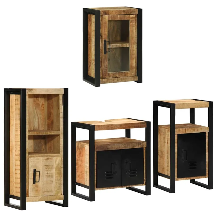 Ensemble de mobilier de salle de bain Montage mural 4 pcs - 2