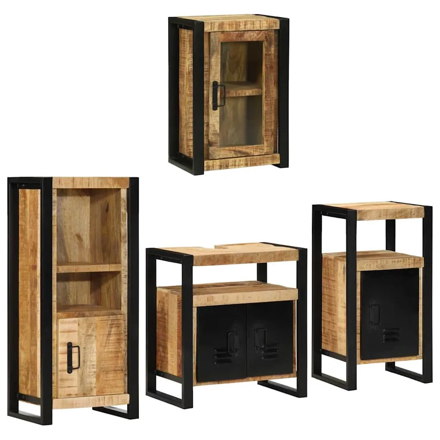 Ensemble de mobilier de salle de bain Montage mural 4 pcs - 3