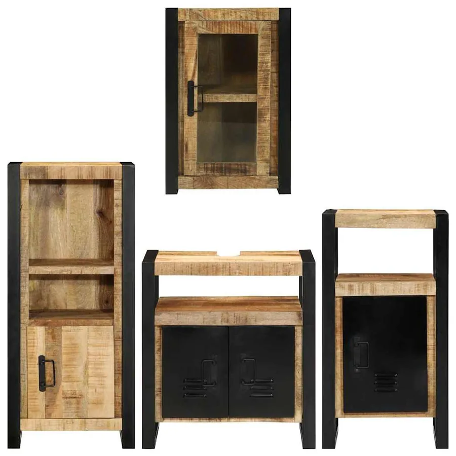 Ensemble de mobilier de salle de bain Montage mural 4 pcs - 9