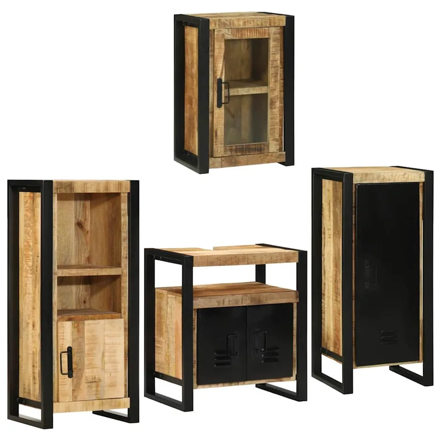 Ensemble de mobilier de salle de bain avec étagère 4 pcs