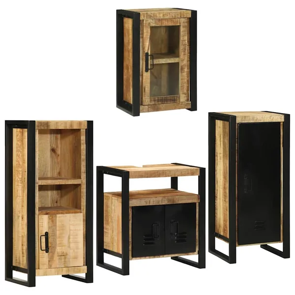 Ensemble de mobilier de salle de bain avec étagère 4 pcs