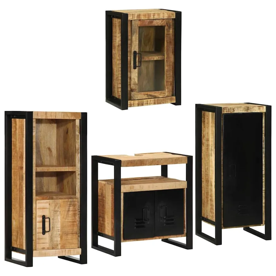 Ensemble de mobilier de salle de bain avec étagère 4 pcs - 3