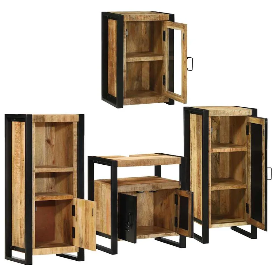 Ensemble de mobilier de salle de bain avec étagère 4 pcs - 4