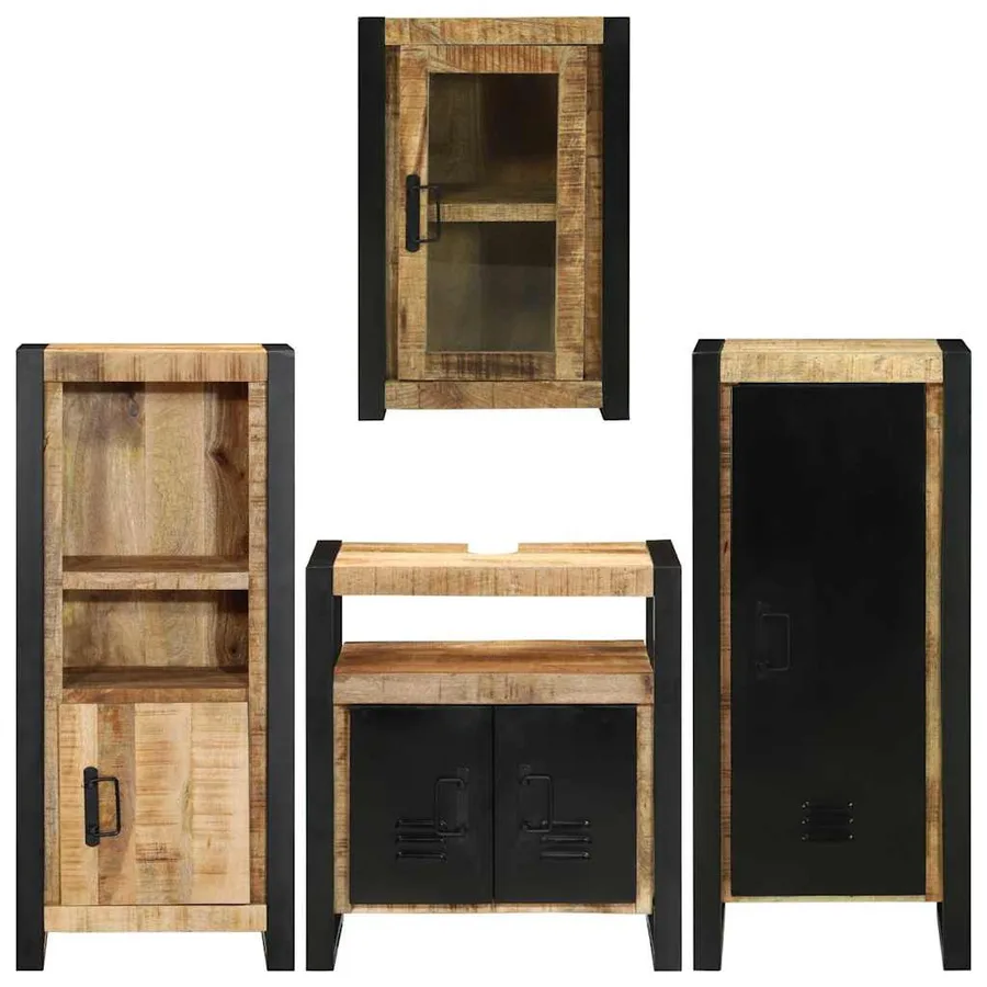 Ensemble de mobilier de salle de bain avec étagère 4 pcs - 9
