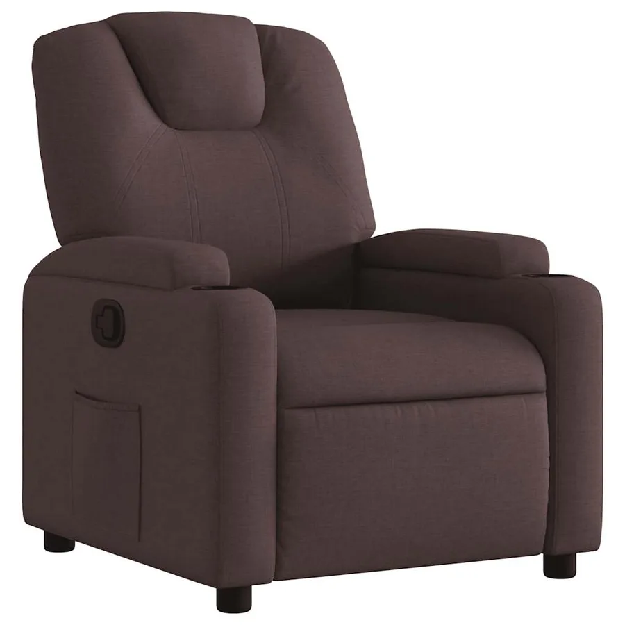 Fauteuil inclinable Marron foncé Tissu - 2