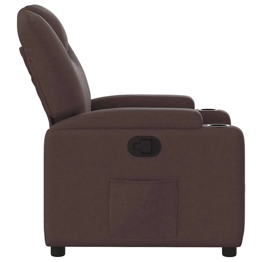 Fauteuil inclinable Marron foncé Tissu - 4
