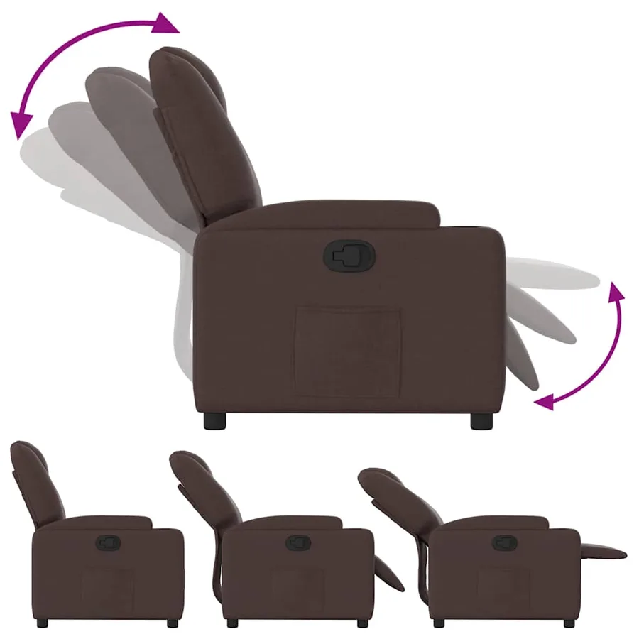 Fauteuil inclinable Marron foncé Tissu - 6