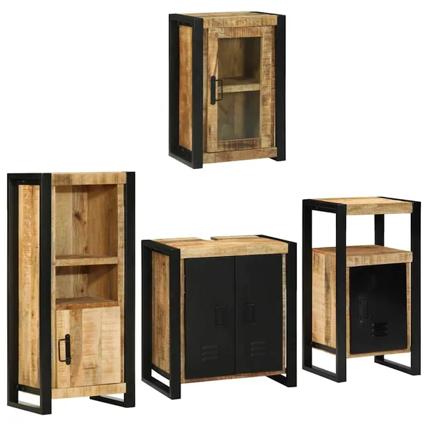 Ensemble de mobilier de salle de bain avec étagère 4 pcs