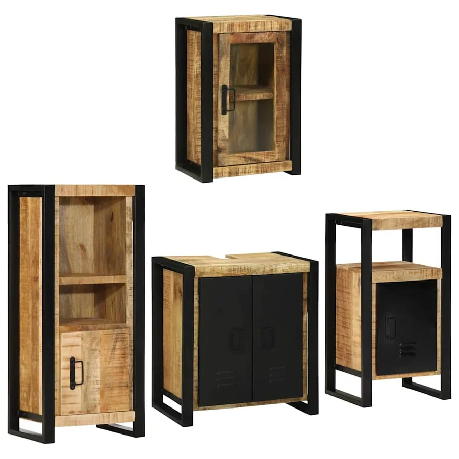 Ensemble de mobilier de salle de bain avec étagère 4 pcs - 3