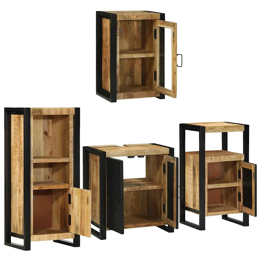 Ensemble de mobilier de salle de bain avec étagère 4 pcs - 4