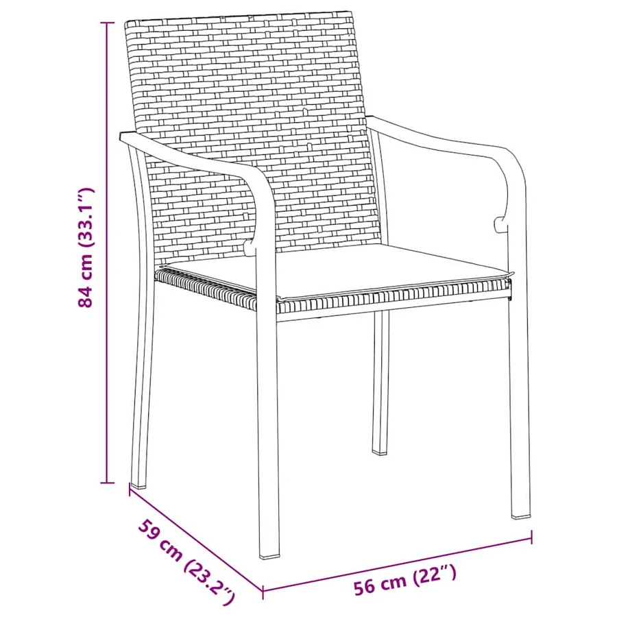 Ensemble de salle à manger pour jardin 5 pcs Marron et Noir - 8