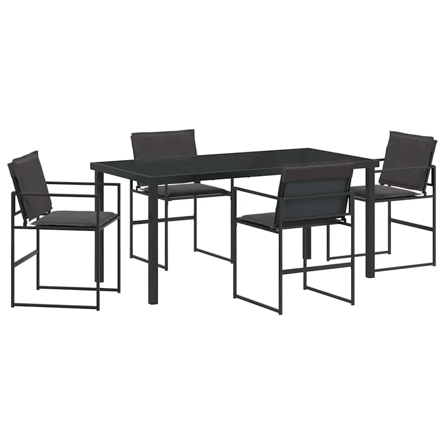 Ensemble de salle à manger pour jardin 5 pcs Noir - 2