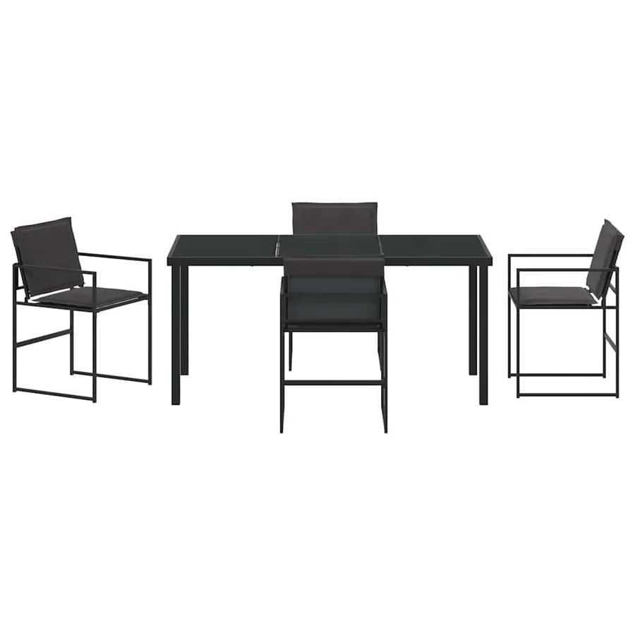 Ensemble de salle à manger pour jardin 5 pcs Noir - 7