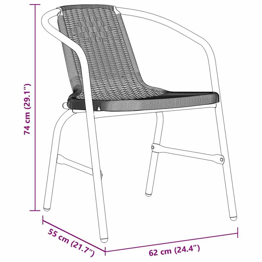 Ensemble de salle à manger pour jardin 5 pcs Noir - 10