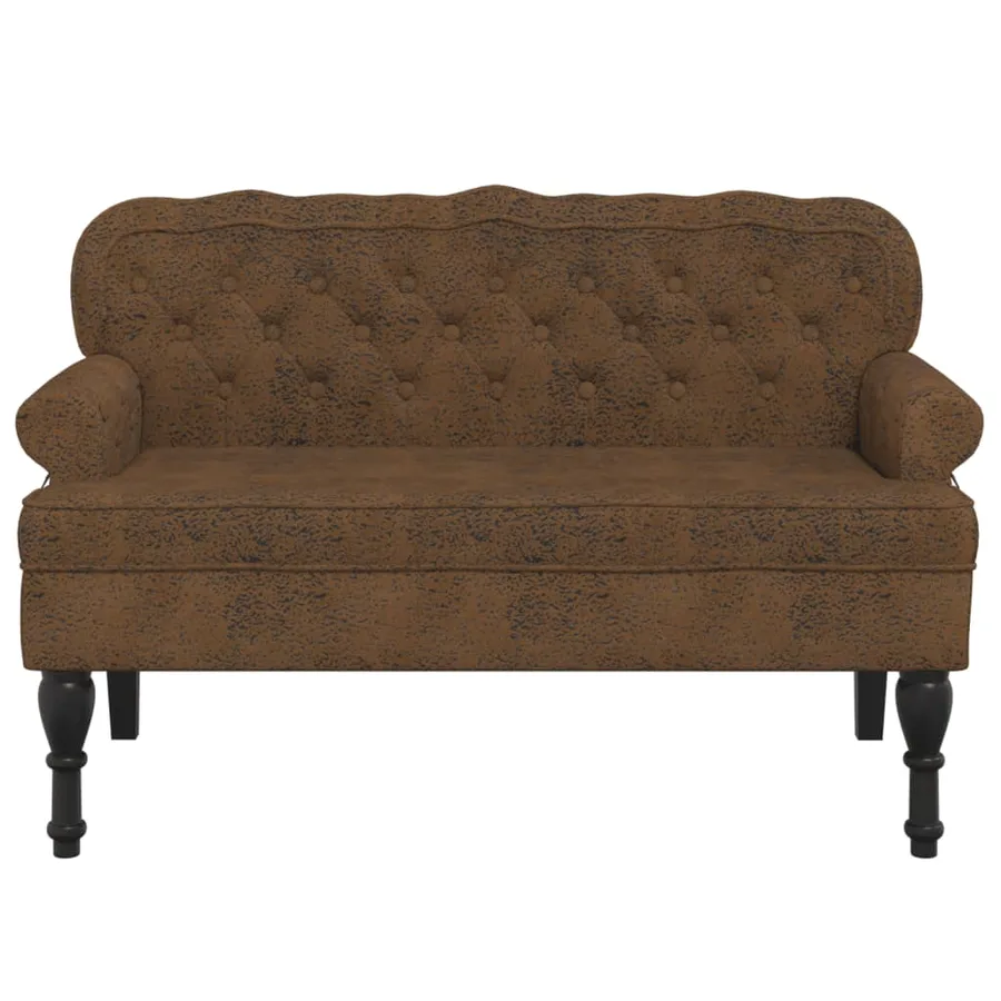 Banc avec dossier marron 119,5x64,5x75 cm similicuir daim - 3