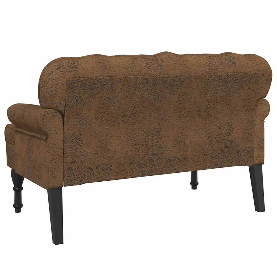 Banc avec dossier marron 119,5x64,5x75 cm similicuir daim - 5