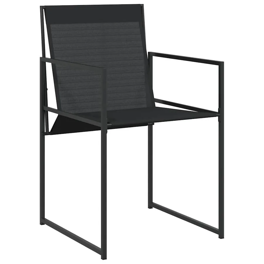 Ensemble de salle à manger pour jardin 5 pcs Noir - 6