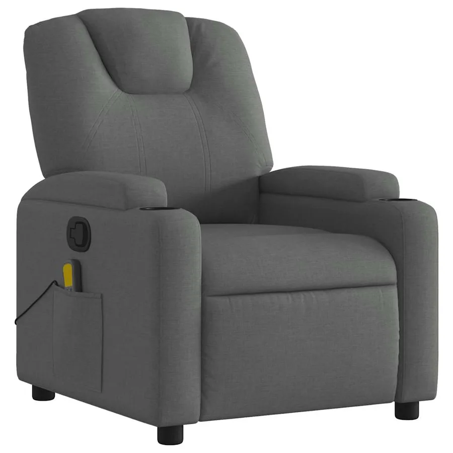 Fauteuil de massage inclinable gris foncé tissu - 3