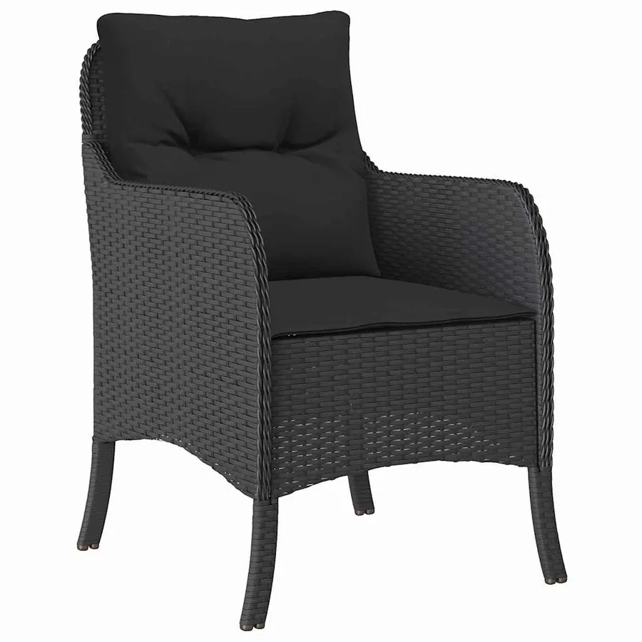 Ensemble de salle à manger pour jardin 5 pcs Noir polyrotin - 6