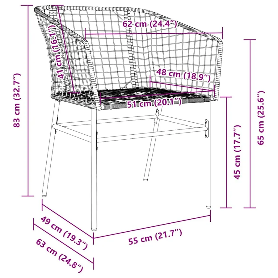 Ensemble de salle à manger pour jardin 7 pcs Noir polyrotin - 8