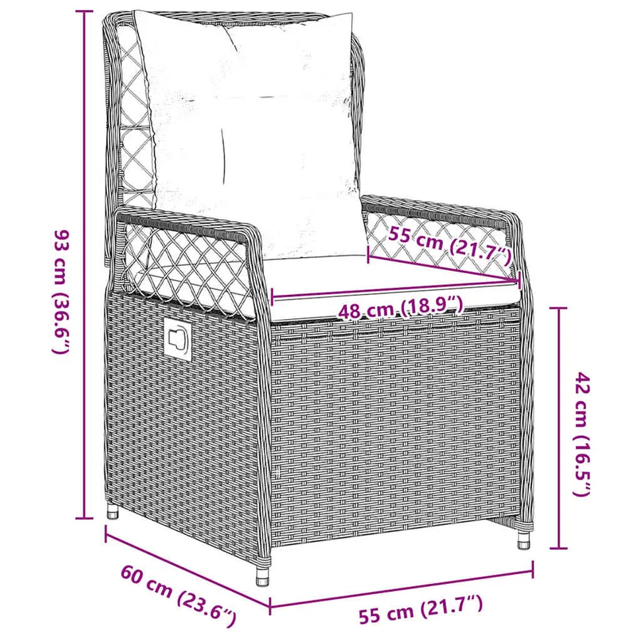 Ensemble de salle à manger pour jardin 5 pcs Gris clair - 10