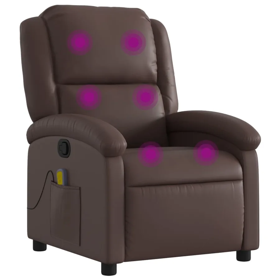 Fauteuil de massage inclinable Marron Similicuir - 2