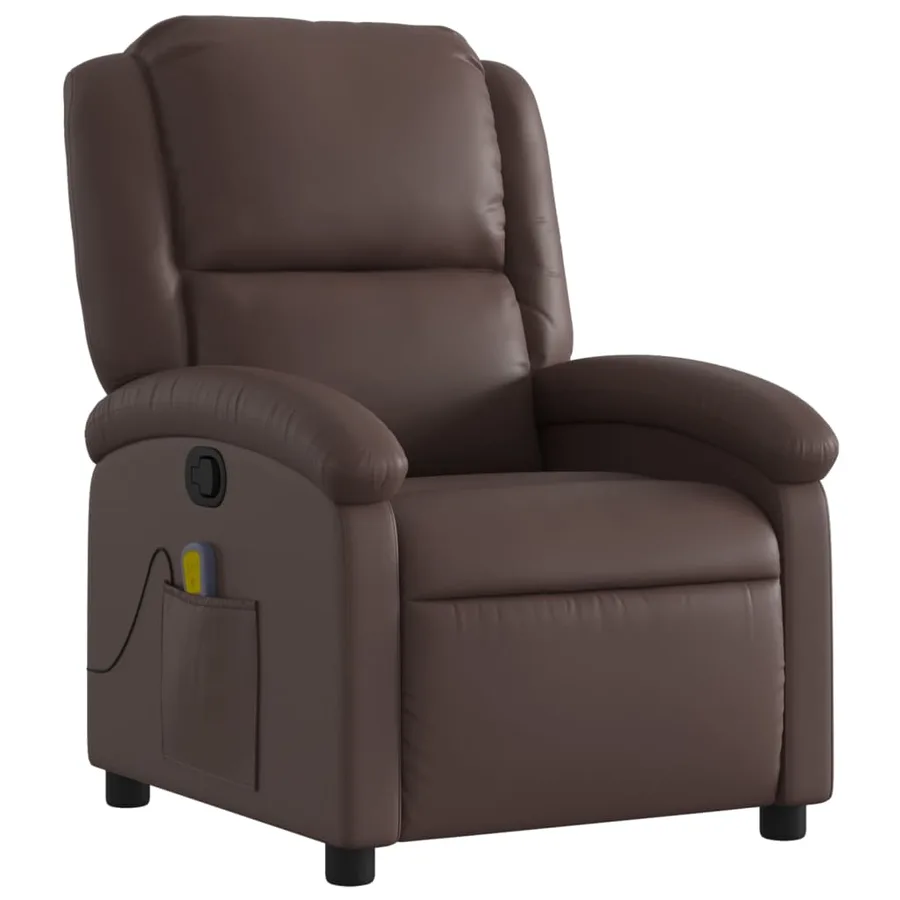 Fauteuil de massage inclinable Marron Similicuir - 3