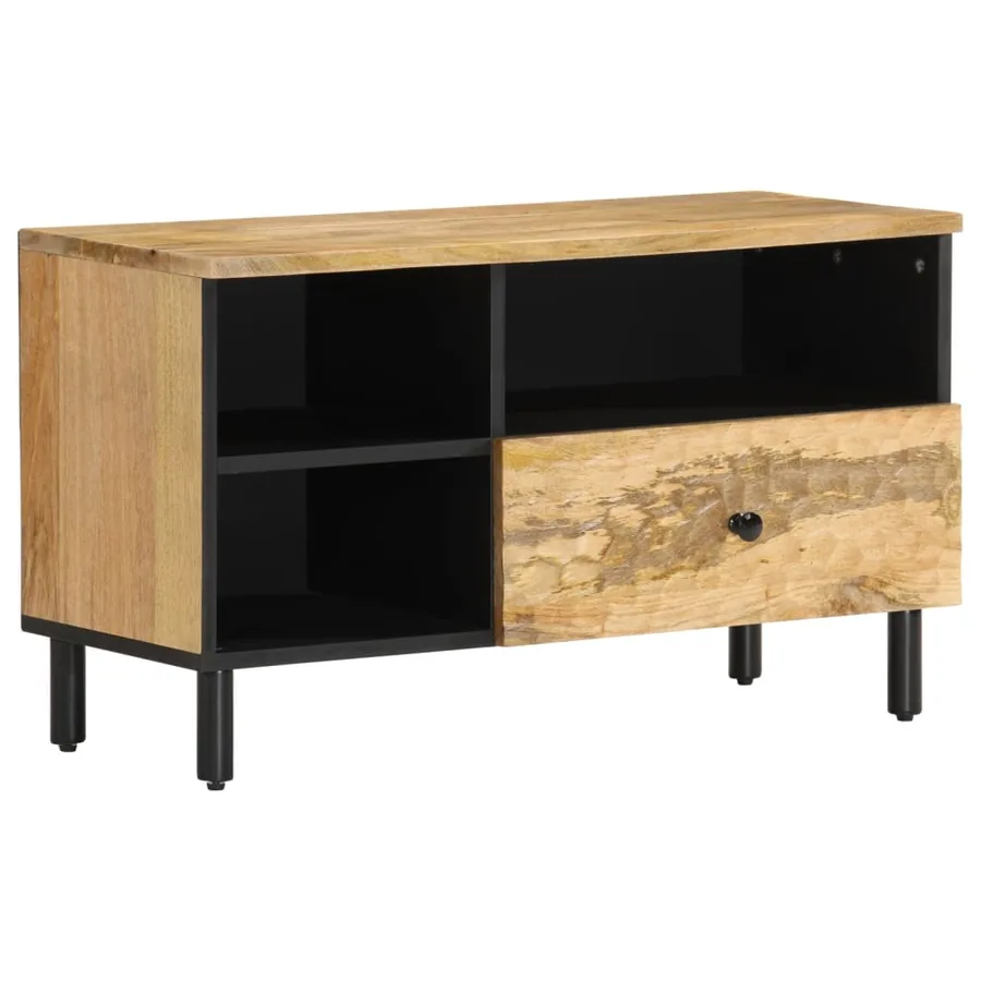 Meuble TV 80x33x46 cm bois massif de manguier