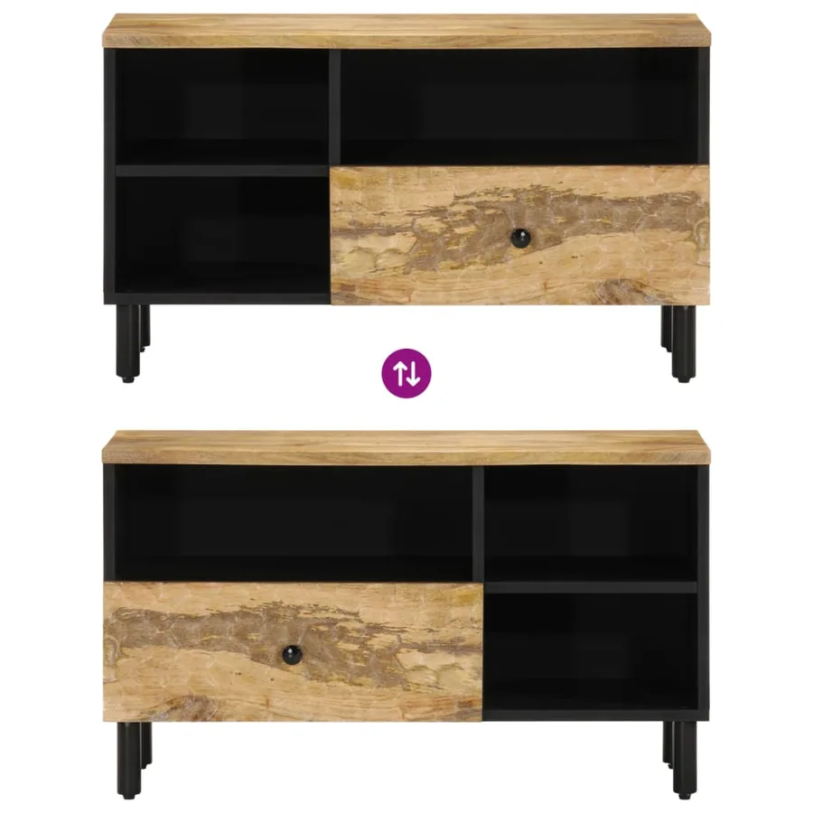 Meuble TV 80x33x46 cm bois massif de manguier - 6
