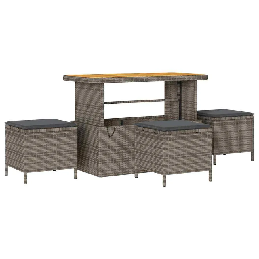Ensemble de canapé de jardin avec coussin 18 pcs Gris polyrotin - 6