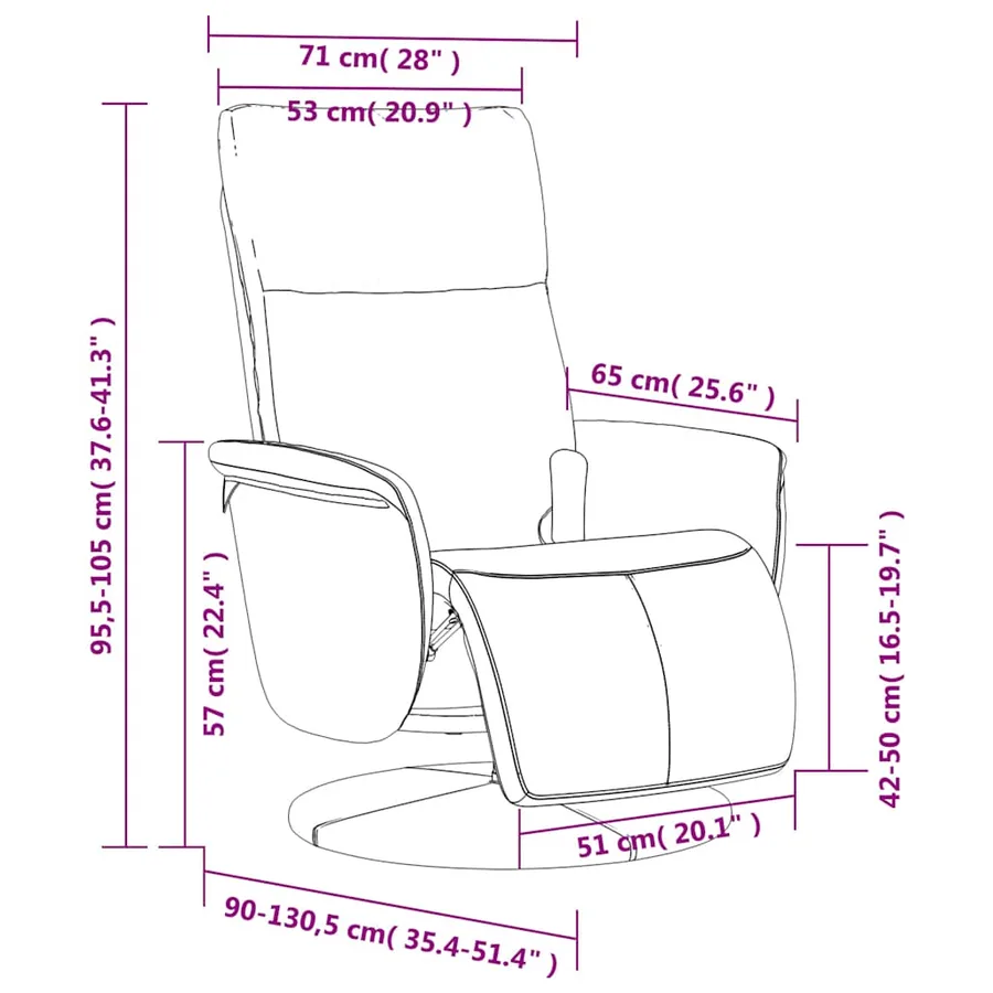 Fauteuil inclinable de massage repose-pieds gris similicuir - 11