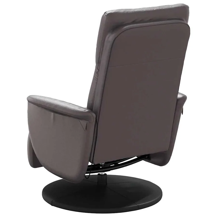 Fauteuil inclinable de massage repose-pieds gris similicuir - 6