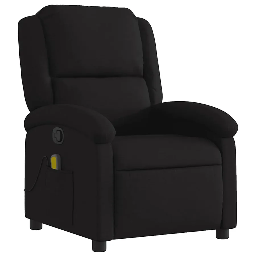 Fauteuil de massage inclinable Noir Tissu - 3