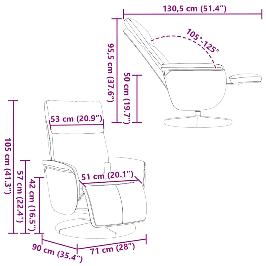 Fauteuil inclinable de massage repose-pieds noir similicuir - 12