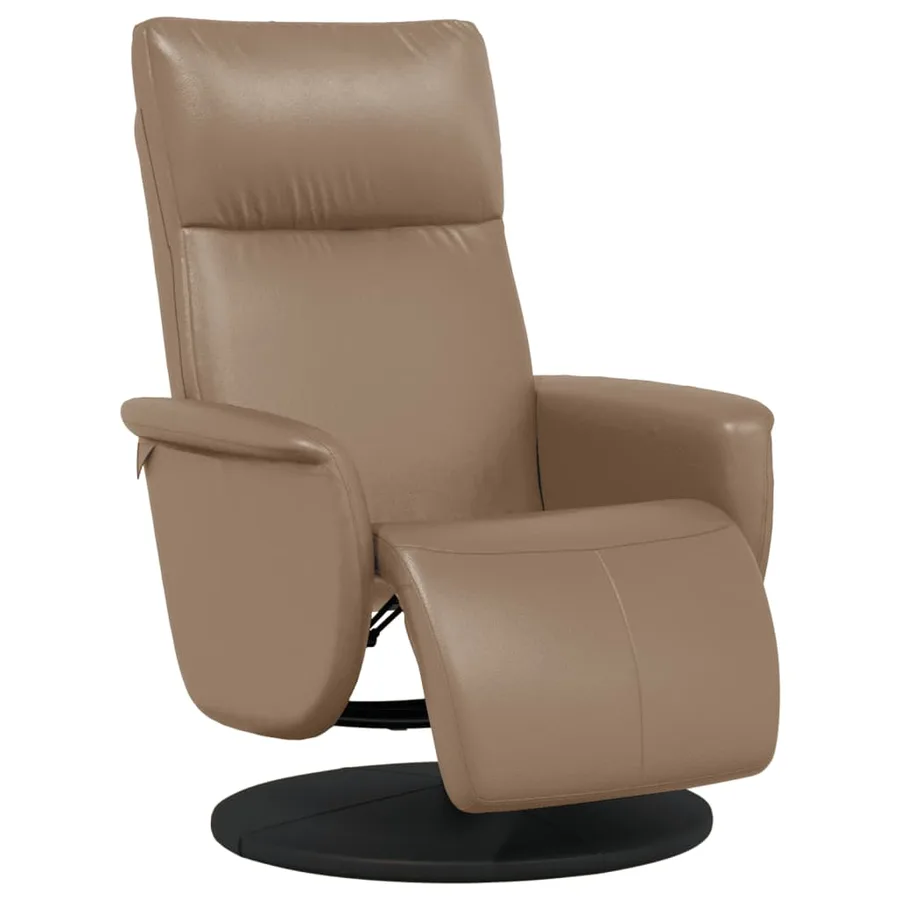 Fauteuil inclinable avec repose-pieds cappuccino similicuir - 2