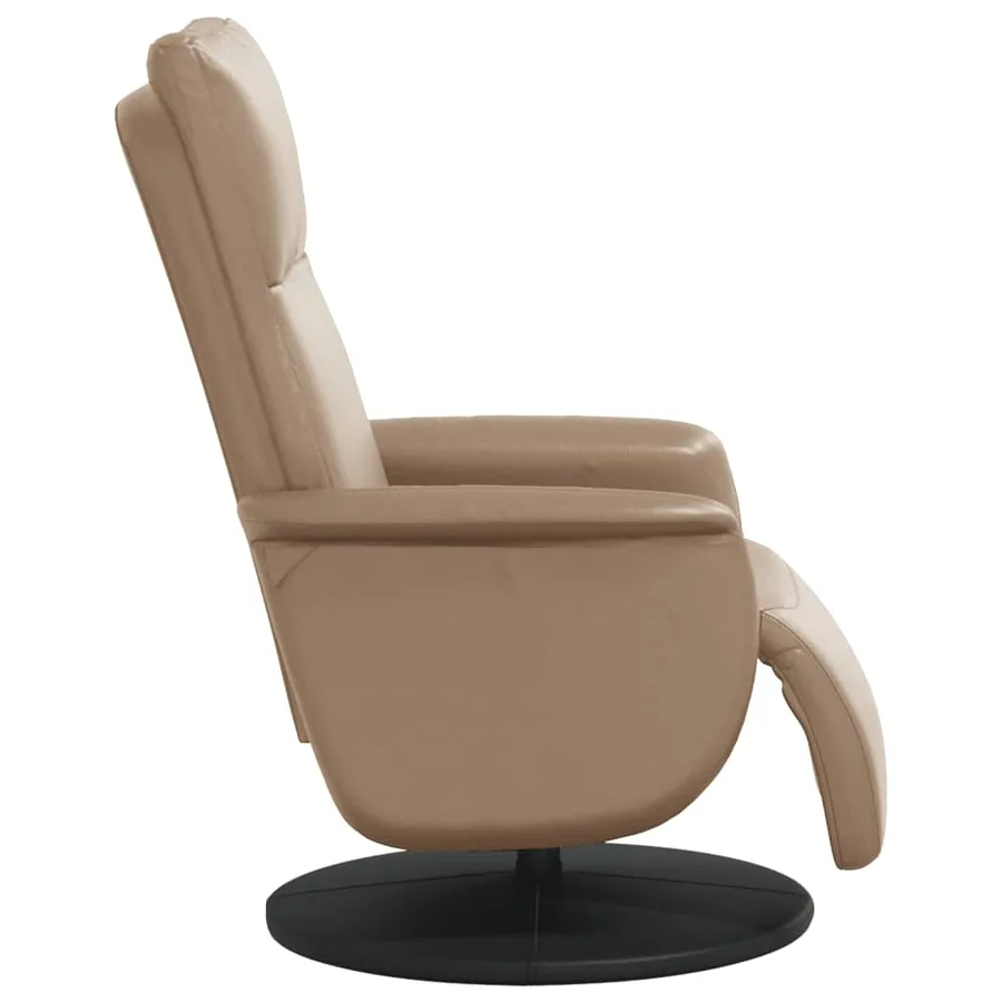 Fauteuil inclinable avec repose-pieds cappuccino similicuir - 4