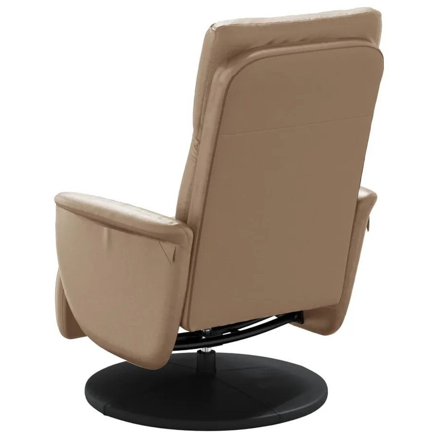 Fauteuil inclinable avec repose-pieds cappuccino similicuir - 5