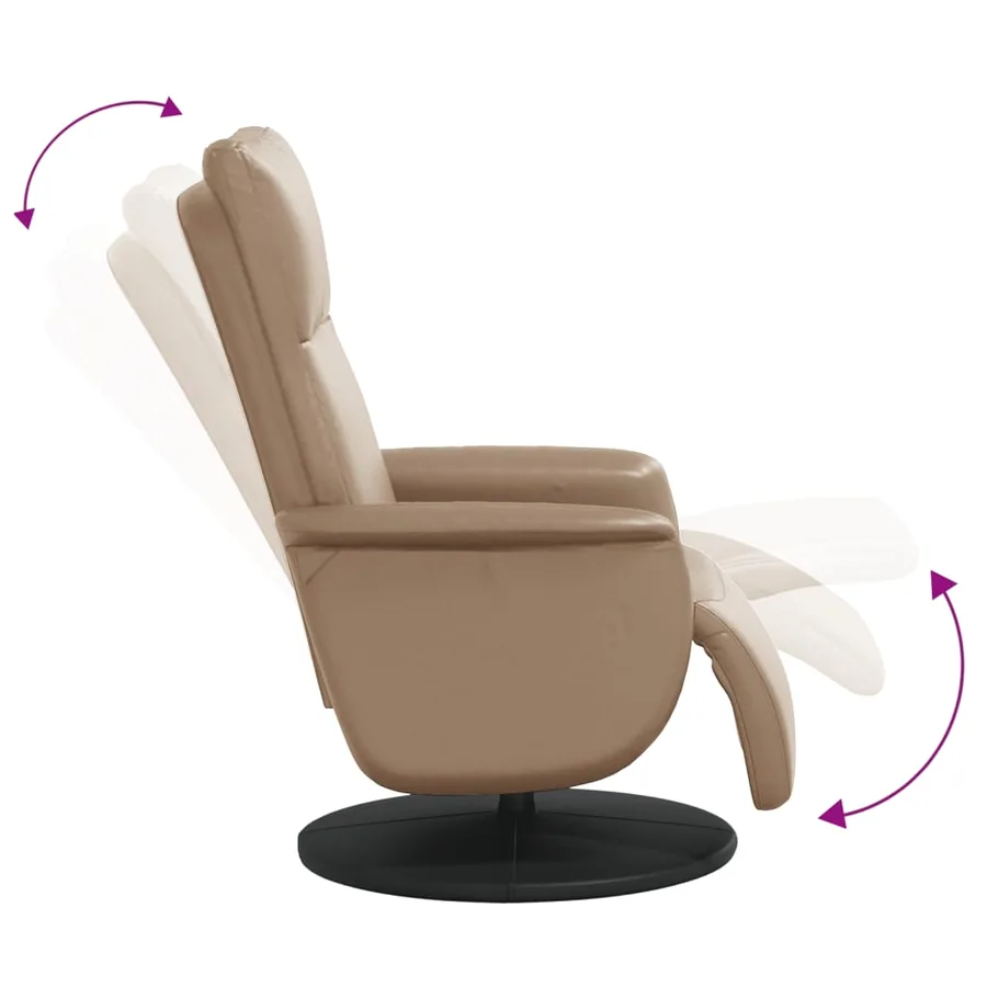 Fauteuil inclinable avec repose-pieds cappuccino similicuir - 6