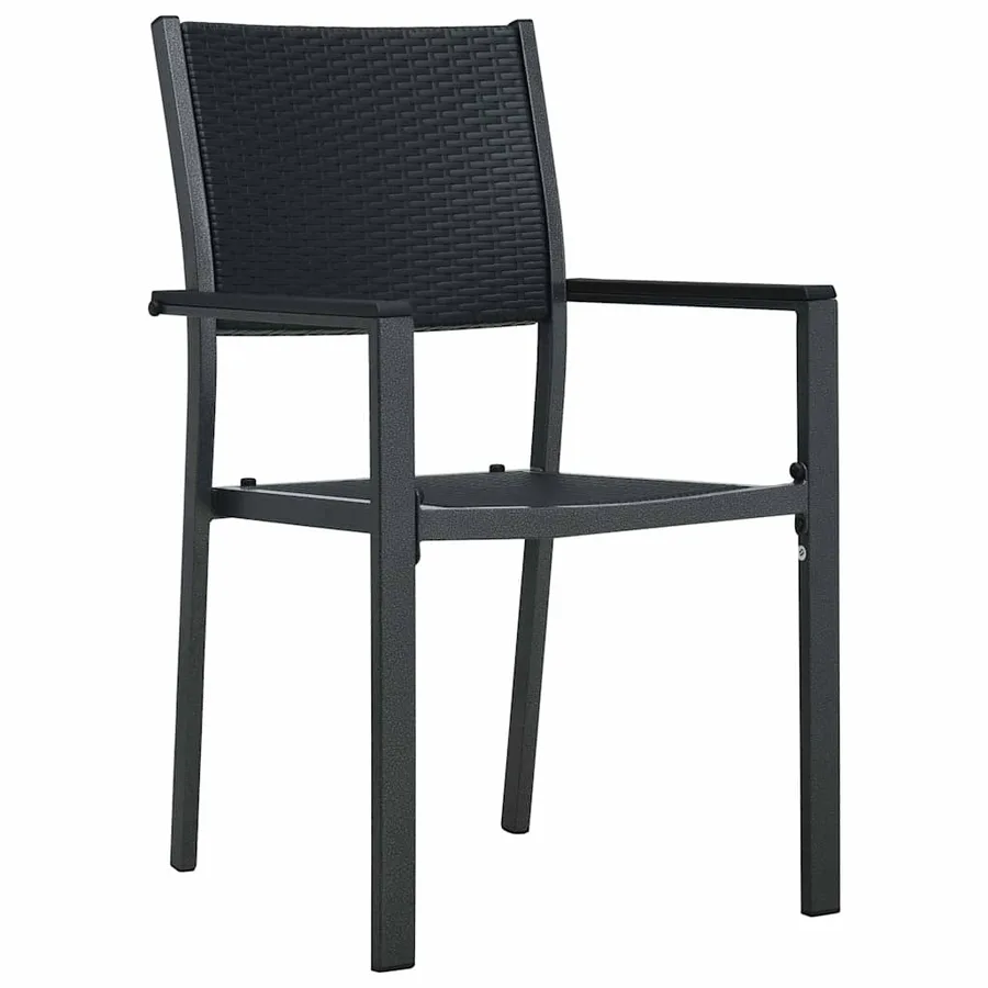 Ensemble de salle à manger pour jardin 3 pcs Noir - 6