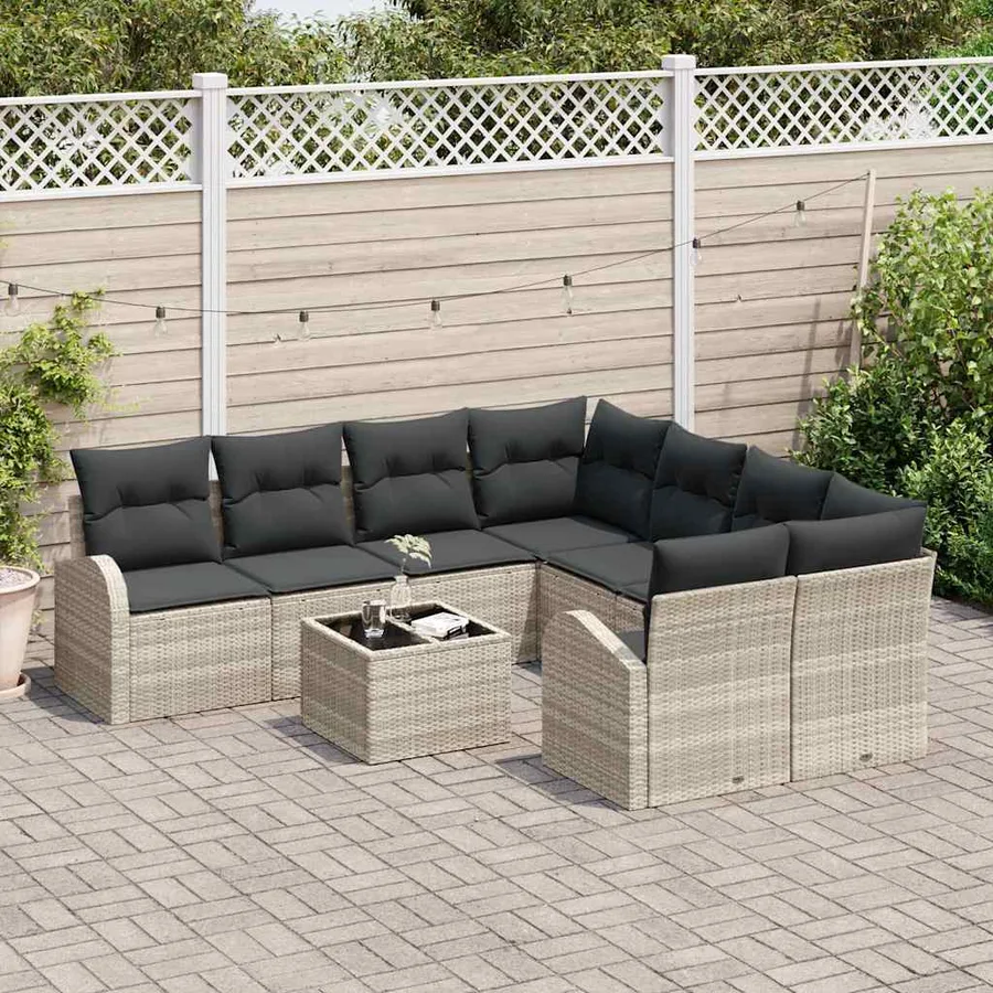 Ensemble de canapé de jardin 55 x 55 x 37 cm polyrotin - 3