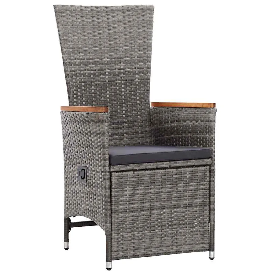 Ensemble de salle à manger pour jardin 5 pcs Gris polyrotin - 6