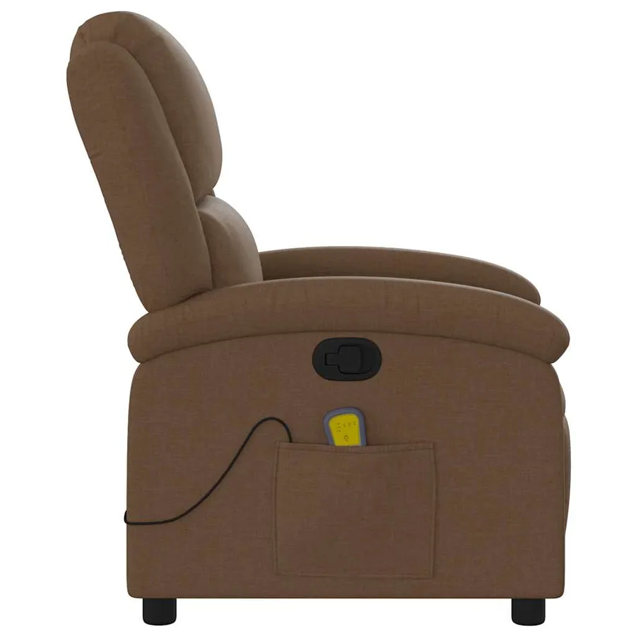 Fauteuil de massage inclinable Marron Tissu - 5