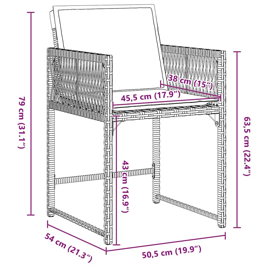 Ensemble de salle à manger pour jardin 5 pcs Beige polyrotin - 10